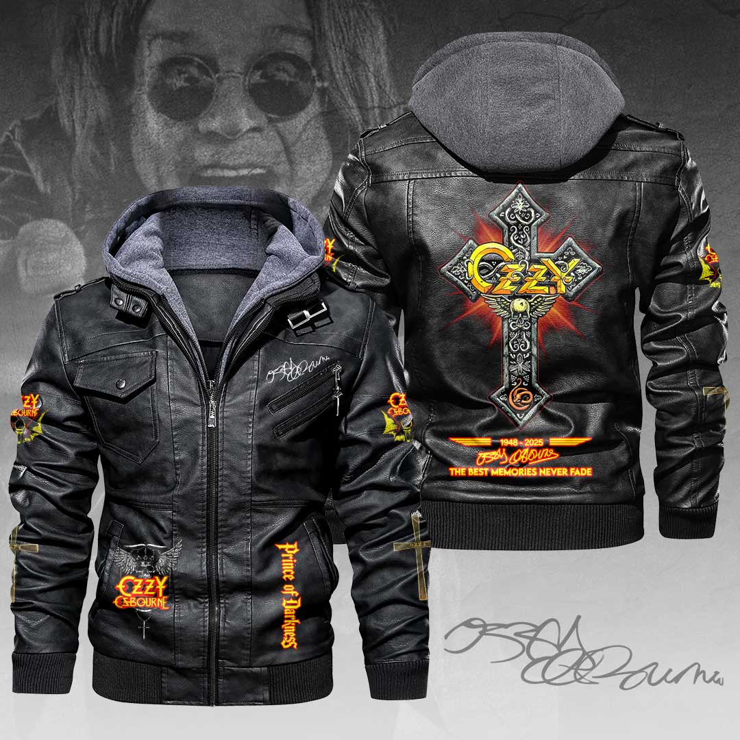 Ozzy Osbourne 2D Leather Hooded Jacket – HOATT14139