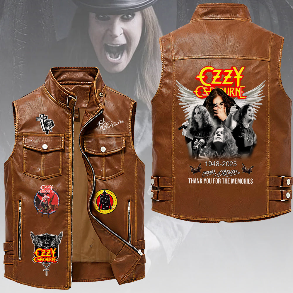 Ozzy Osbourne Premium 2D Sleeveless Leather Vest – HOATT18347