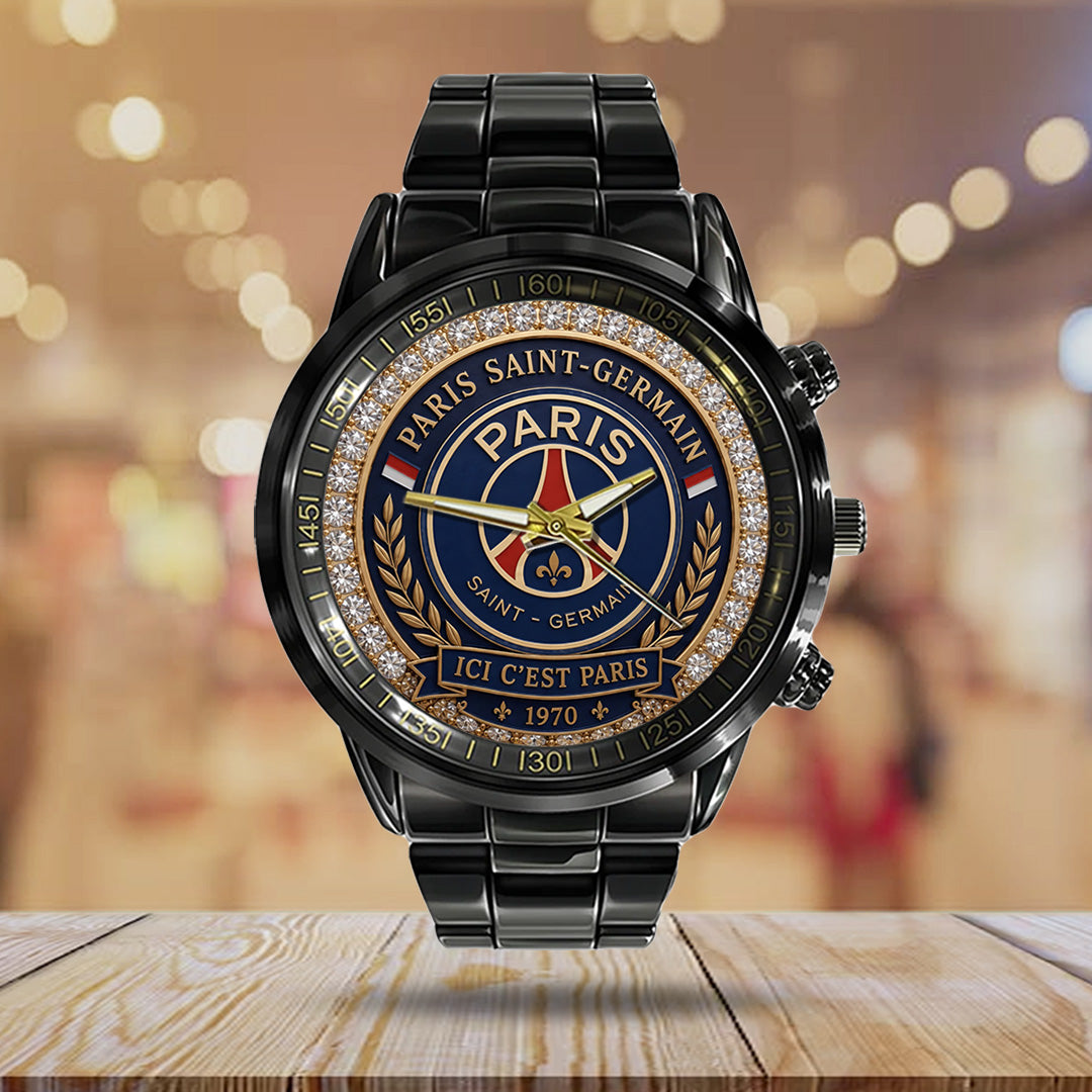 Paris Saint-Germain Champions of Europe 25/26 Black Stainless Steel Watch – TANTN23303