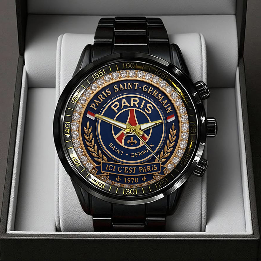 Paris Saint-Germain Champions of Europe 25/26 Black Stainless Steel Watch – TANTN23303