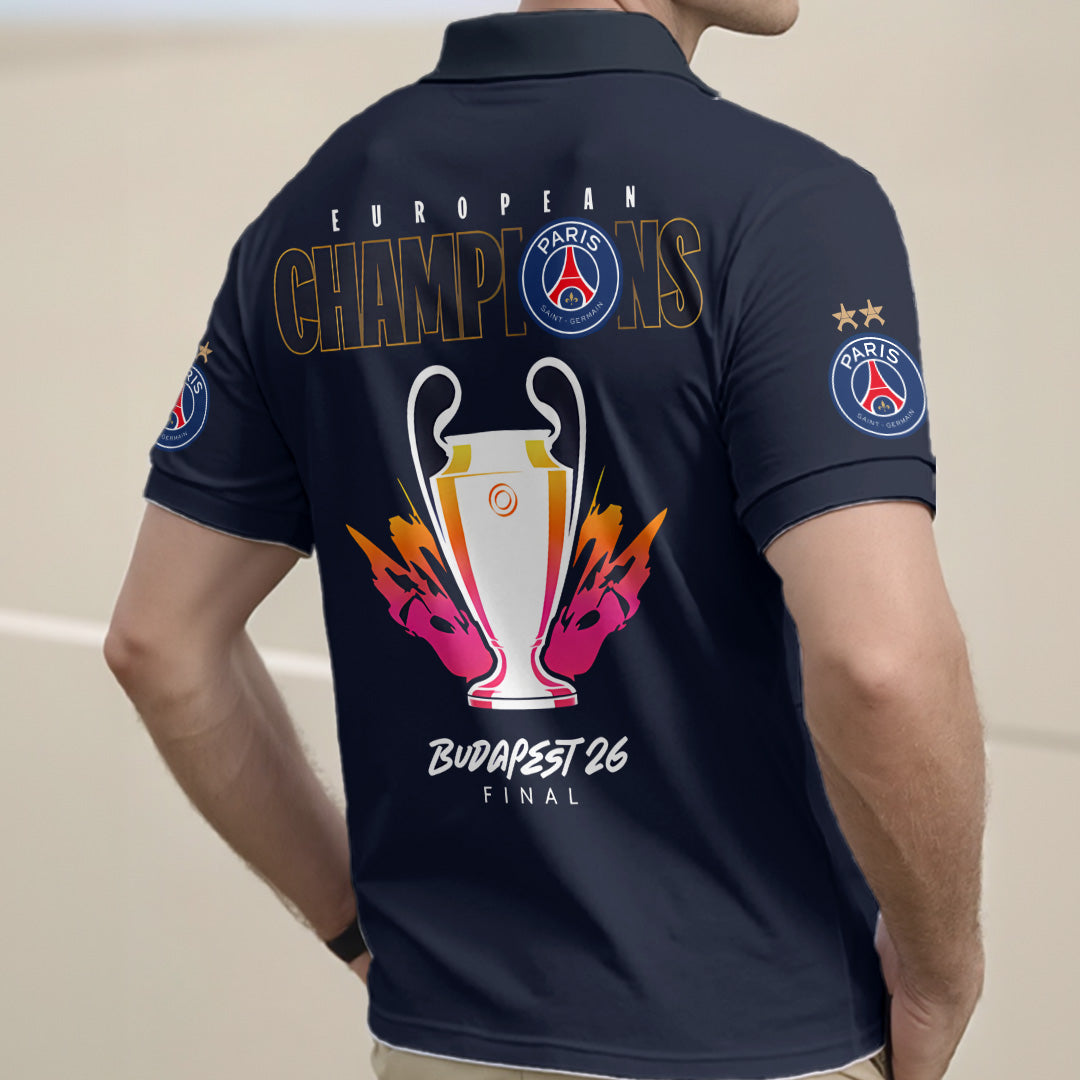 Paris Saint-Germain Champions of Europe 25/26 Zip Polo Shirt – TANTN23332