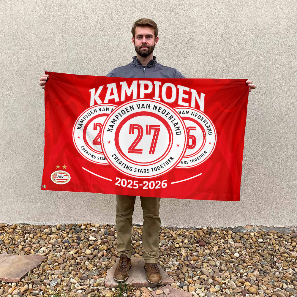 PSV Eindhoven Champions 2026 3D Double-side House Flag – GNE5809