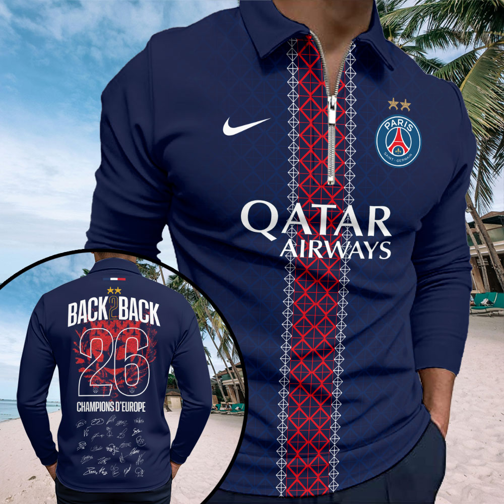 Paris Saint-Germain 25/26 Champions League Champions Zip Polo Shirt – TMTHU6634