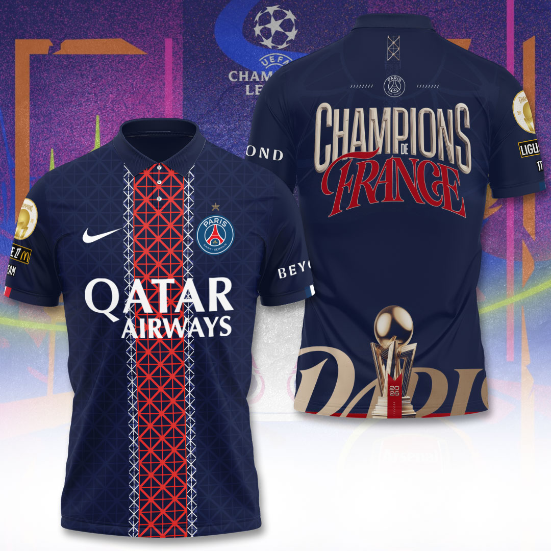 Paris Saint-Germain Champions De France 2026 3D Apparel – TANTN22896