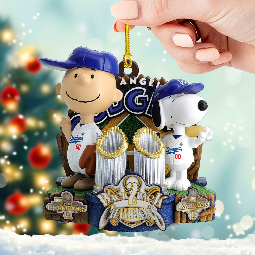Peanuts x Los Angeles Dodgers Custom Shape 2-sided Acrylic Ornament – TMTHU1860