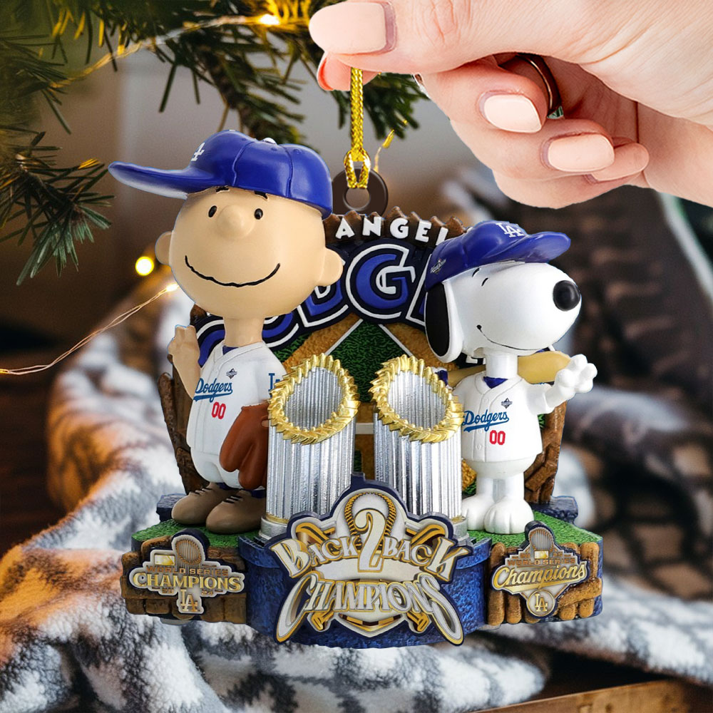 Peanuts x Los Angeles Dodgers Custom Shape 2-sided Acrylic Ornament – TMTHU1860