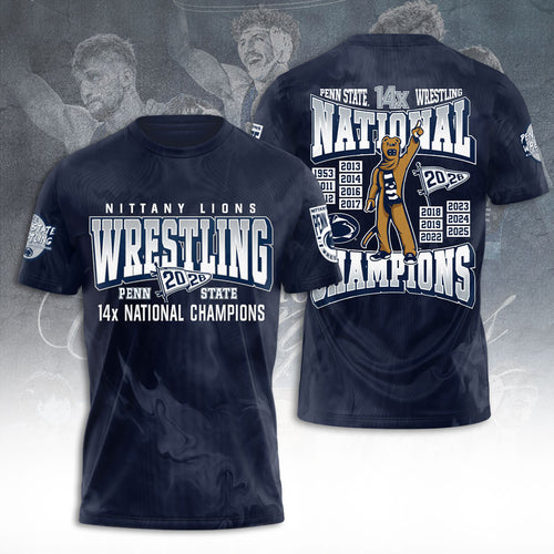 Penn State Nittany Lions Wrestling 2026 National Champions 3D Apparel – TANTN21936