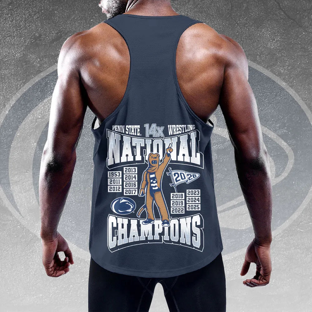 Penn State Nittany Lions Wrestling 2026 National Champions Y-Back Muscle Tank Top – HOATT17045