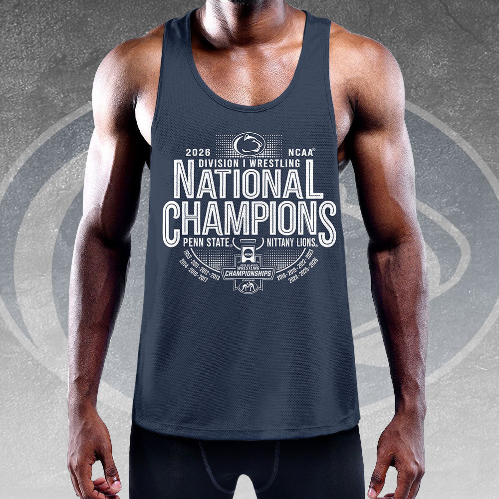 Penn State Nittany Lions Wrestling 2026 National Champions Y-Back Muscle Tank Top – HOATT17094