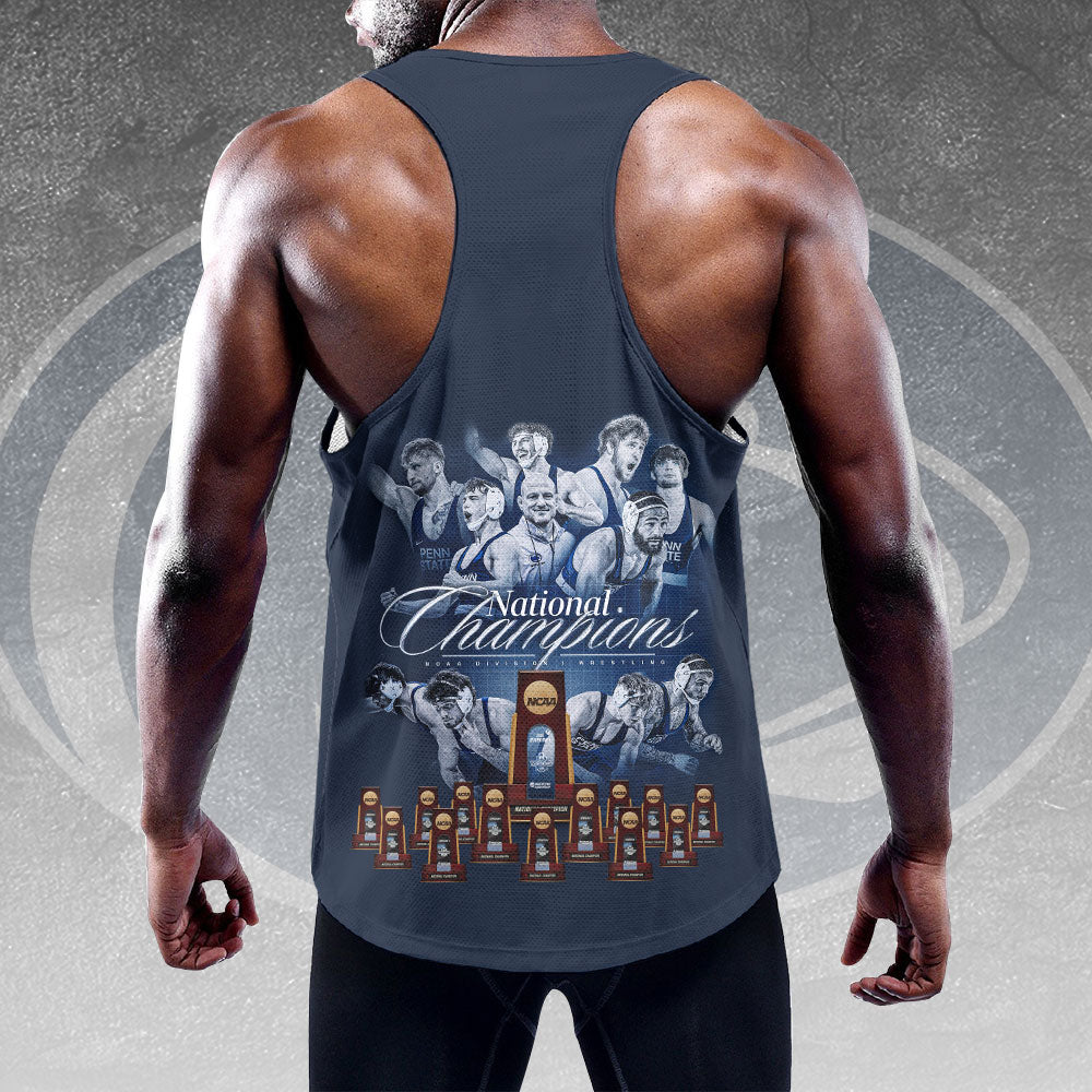 Penn State Nittany Lions Wrestling 2026 National Champions Y-Back Muscle Tank Top – HOATT17094