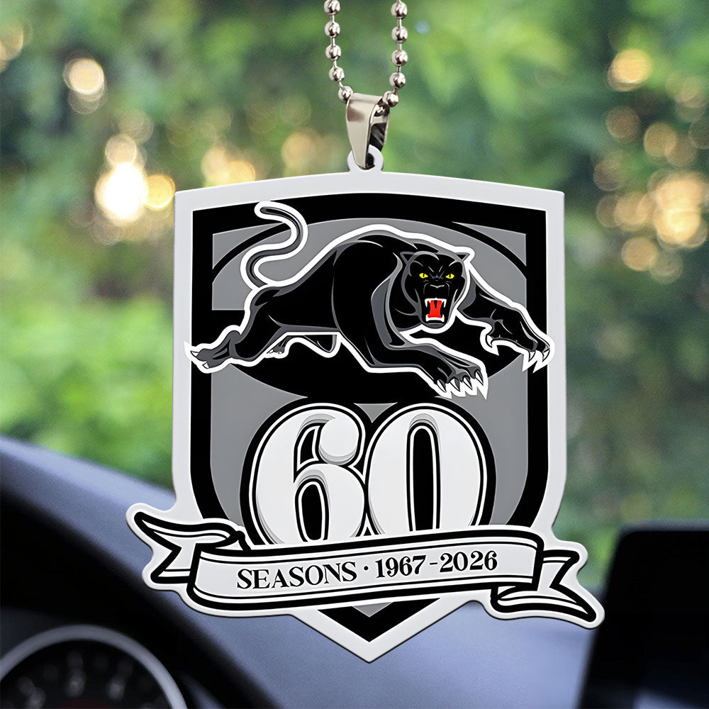 Penrith Panthers 60th Anniversary Custom shape 2-sided Acrylic Car Ornament – TANTN18609