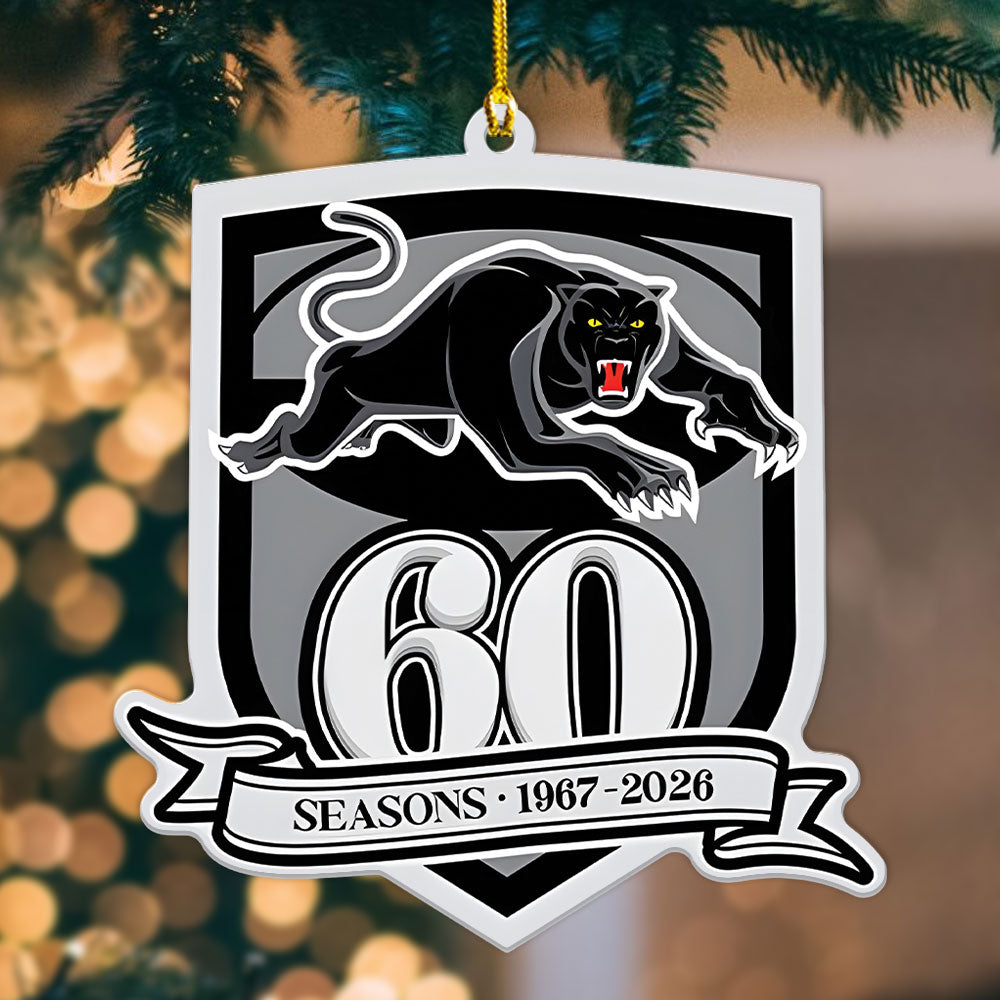 Penrith Panthers 60th Anniversary Custom Shape 2-sided Acrylic Ornament – TANTN18610