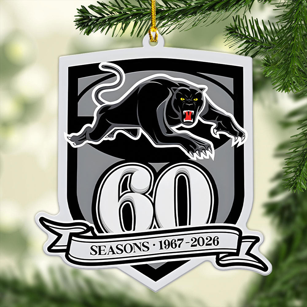 Penrith Panthers 60th Anniversary Custom Shape 2-sided Acrylic Ornament – TANTN18610