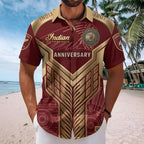 Personalized Indian Motorcycle 125th Anniversary Short Sleeve Button-Down Shirt – TMTHU8593