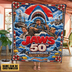 Personalized Jaws 50th Anniversary Quilt Blanket – TMTHU9934