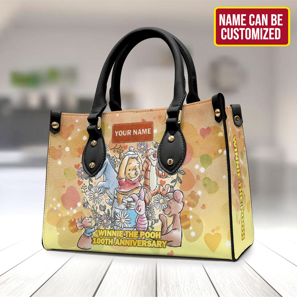 Personalized Winnie-the-Pooh 100th Anniversary Leather HandBag – TMTHU5363