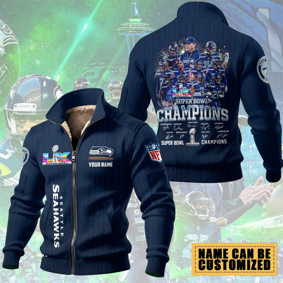 Personalized Seattle Seahawks Thick Knit Fleece Jacket – TMTHU4040