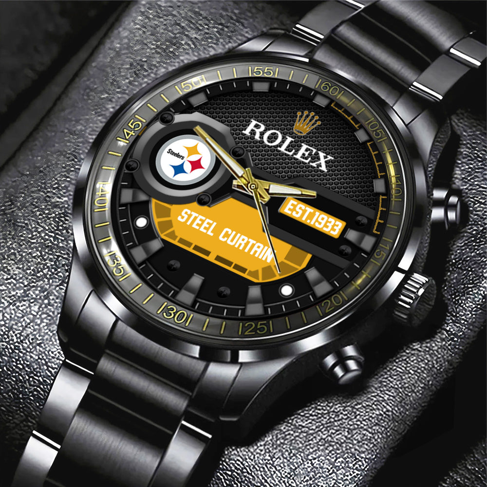 Pittsburgh Steelers x Rolex Black Stainless Steel Watch – MAITM13220