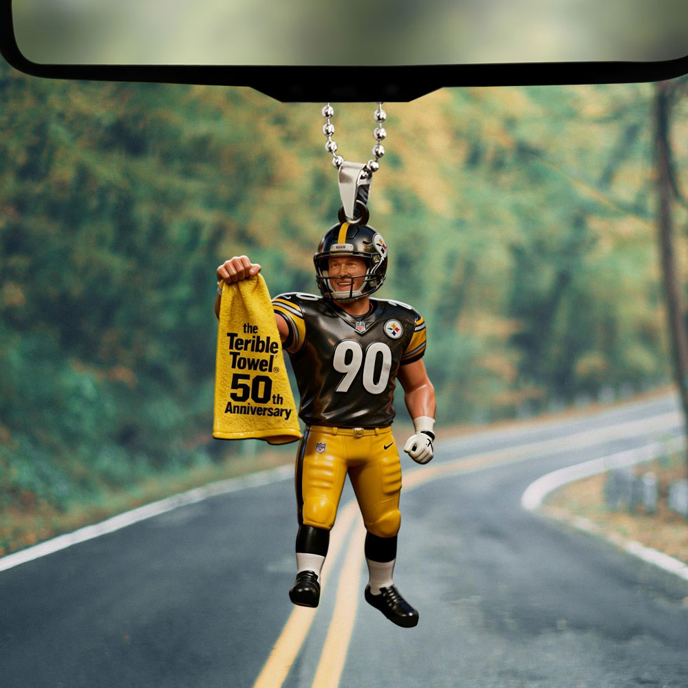 Pittsburgh Steelers The Terrrible Towel 50th Anniversary Custom shape 1-sided Acrylic Car Ornament – MAITM13685