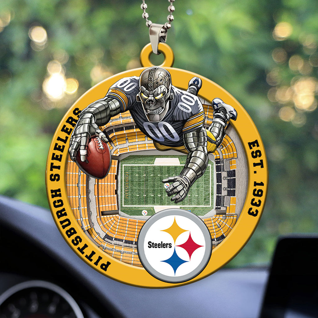 Pittsburgh Steelers Custom shape 2-sided Acrylic Car Ornament – HOATT12590