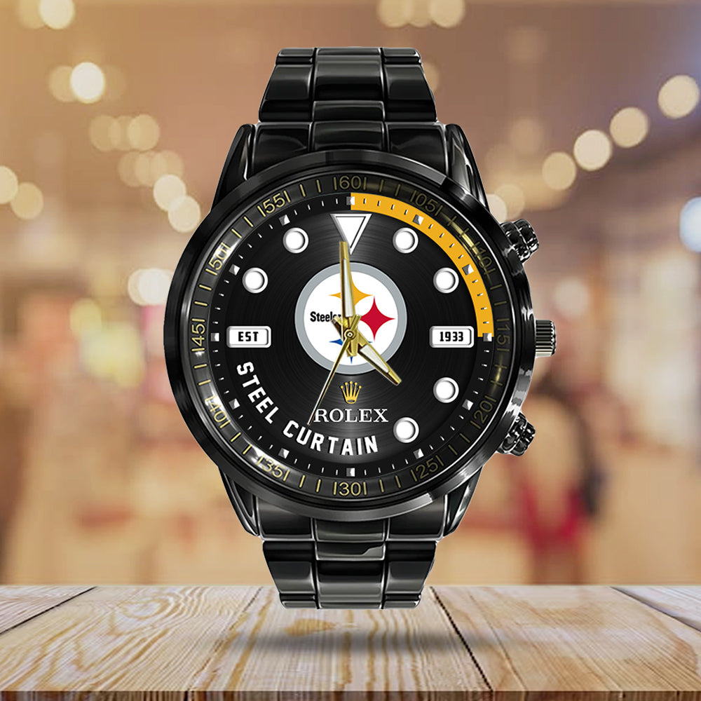 Pittsburgh Steelers x Rolex Black Stainless Steel Watch – MAITM13245