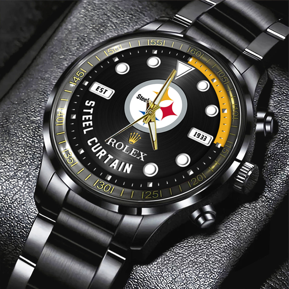 Pittsburgh Steelers x Rolex Black Stainless Steel Watch – MAITM13245