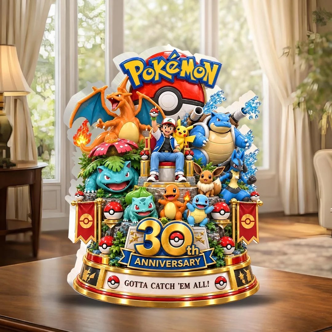 Pokemon 30th Anniversary Custom Shape Acrylic Plaque – HOATT21388