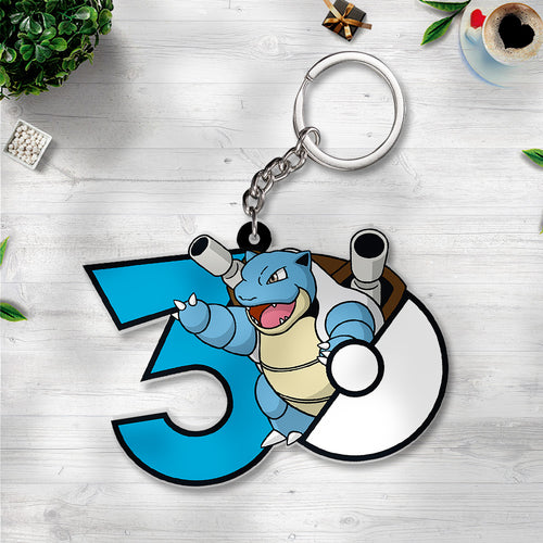 Pokemon x Blastoise 30th Anniversary Custom Shape 2-sided Keychain – GNE5232