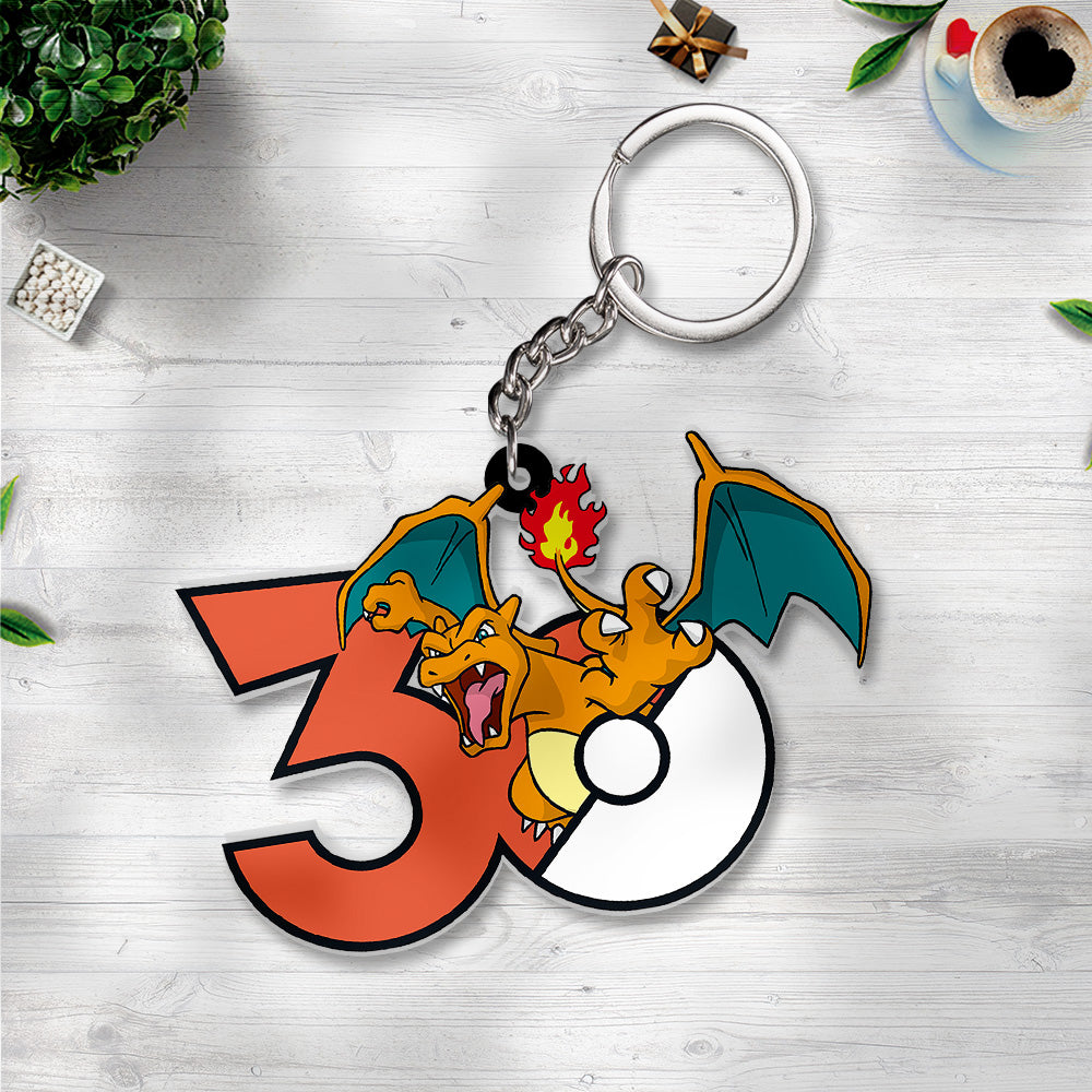 Pokemon x Charizard 30th Anniversary Custom Shape 2-sided Keychain – GNE5234