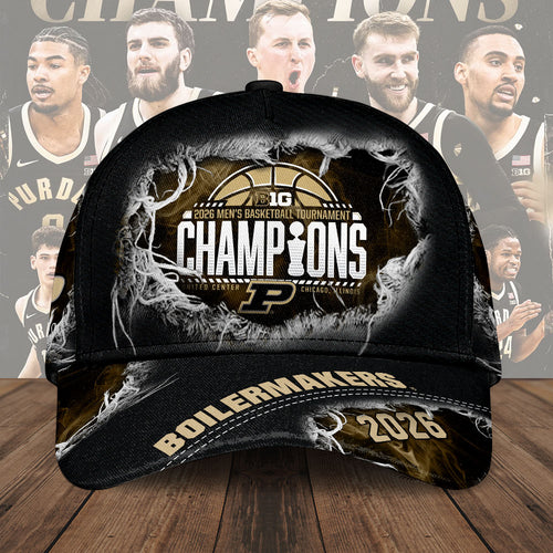 Purdue Boilermakers 2026 Big Ten Men's Basketball Conference Tournament Champions Classic Cap – TMTHU4434