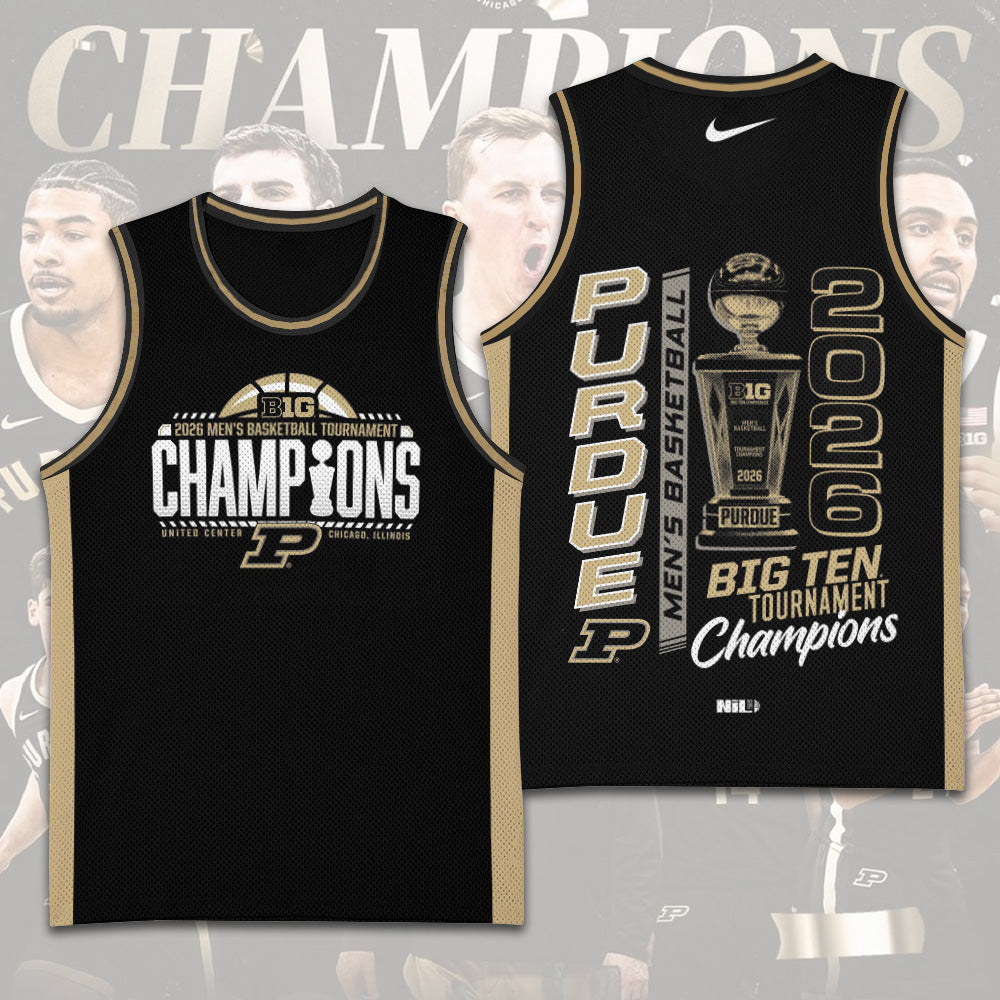 Purdue Boilermakers 2026 Big Ten Men's Basketball Conference Tournament Champions Basketball Jersey – TMTHU4435