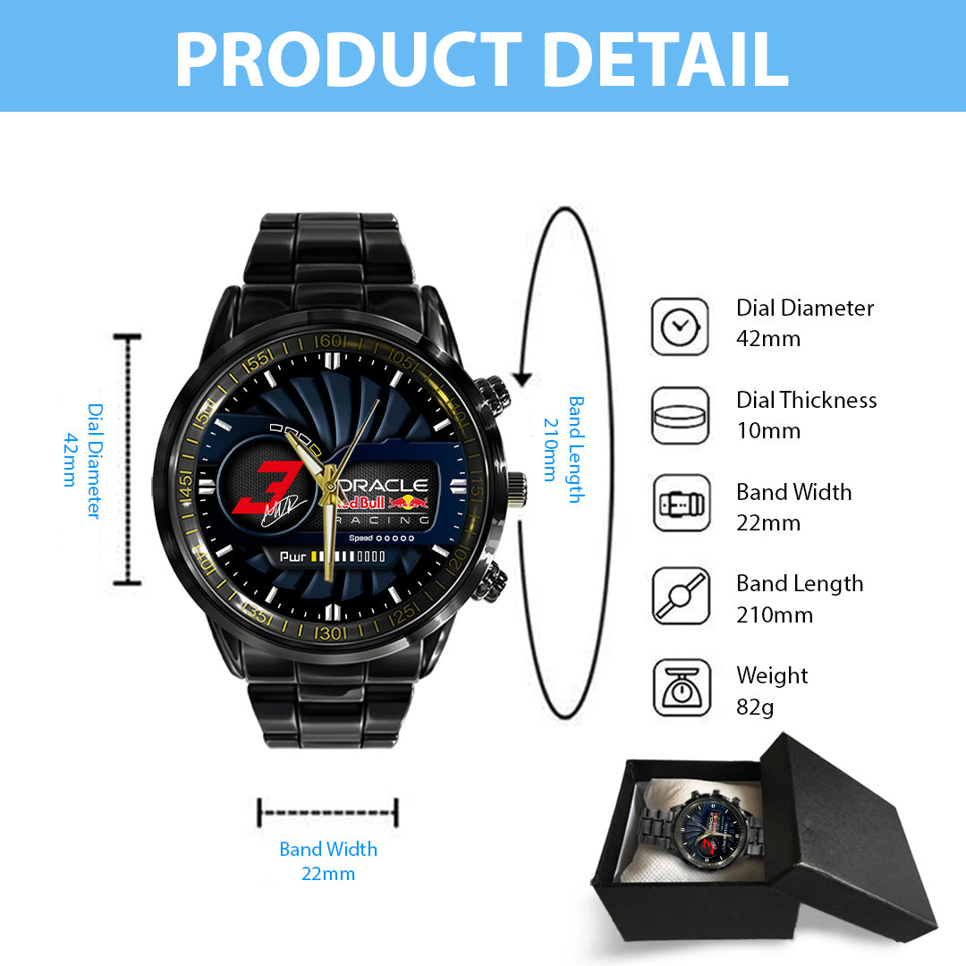 Red Bull Racing x Max Verstappen Black Stainless Steel Watch – TANTN19910
