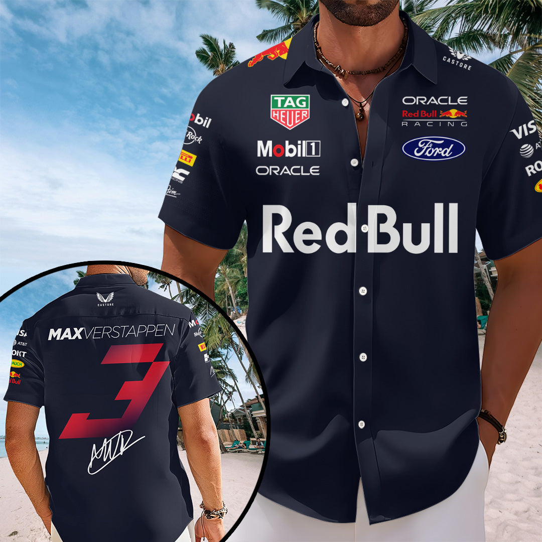 Red Bull Racing x Max Verstappen Short Sleeve Button-Down Shirt – TANTN19751