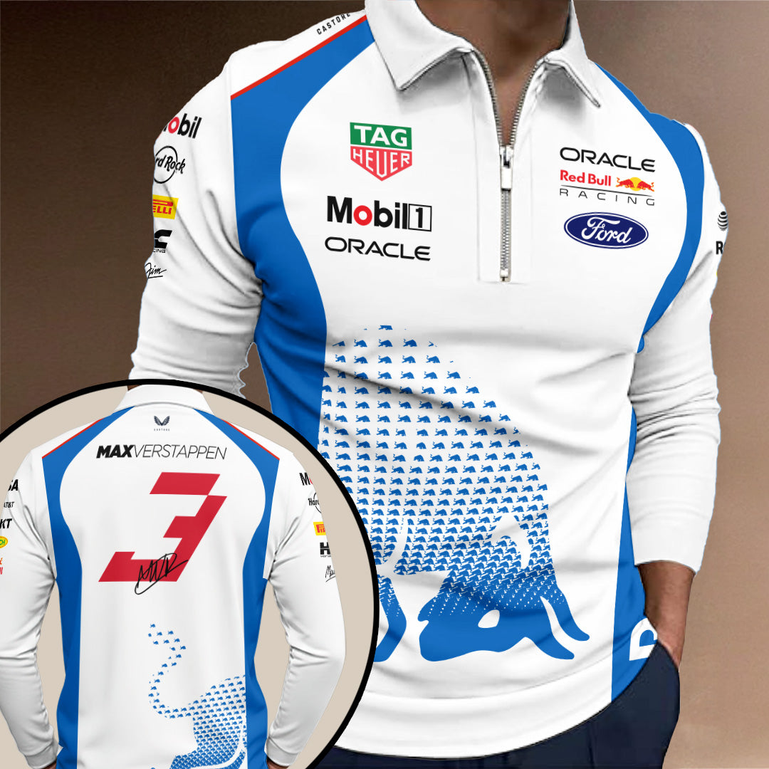Red Bull Racing x Max Verstappen Zip Polo Shirt – TANTN19846