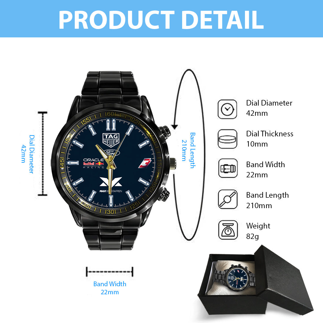 Red Bull Racing x Max Verstappen Black Stainless Steel Watch – TANTN21901
