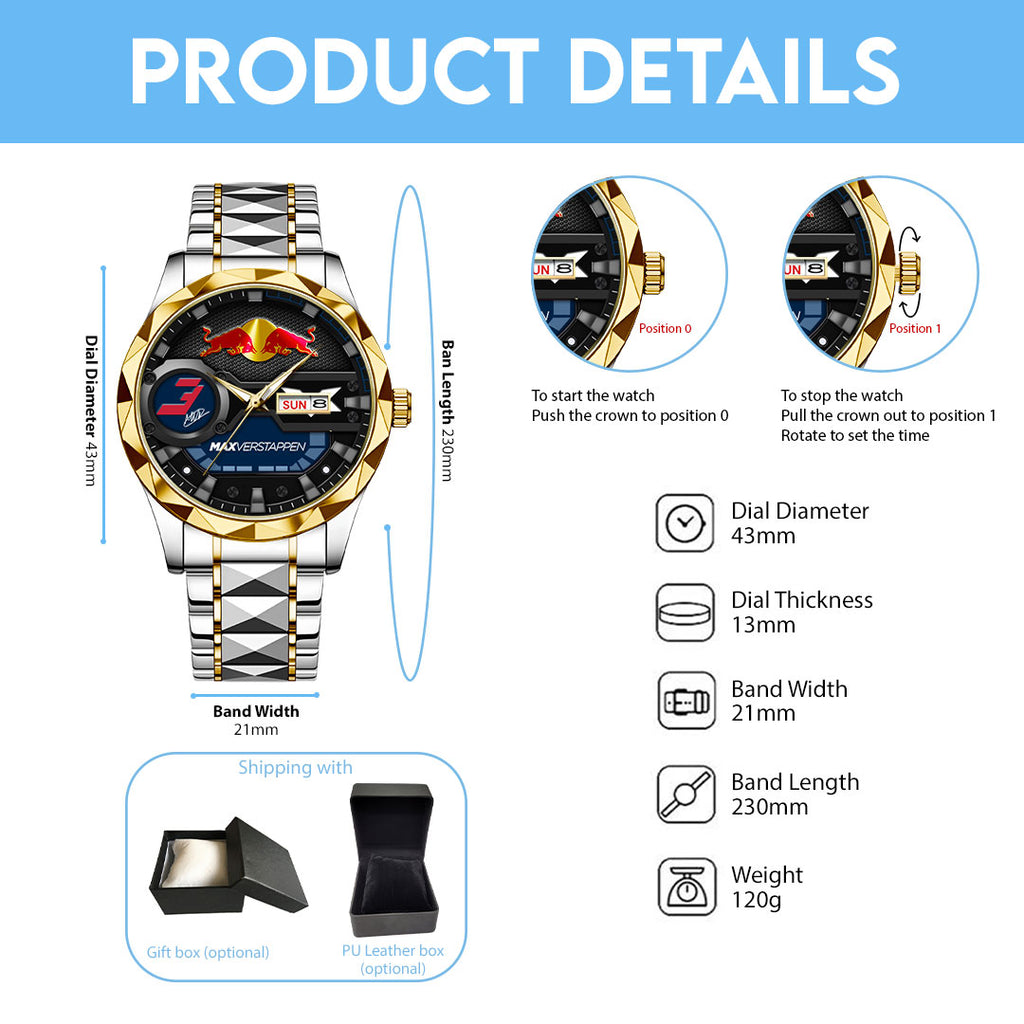 Red Bull Racing x Max Verstappen Alloy Luxury Quartz Watch – HOATT15474