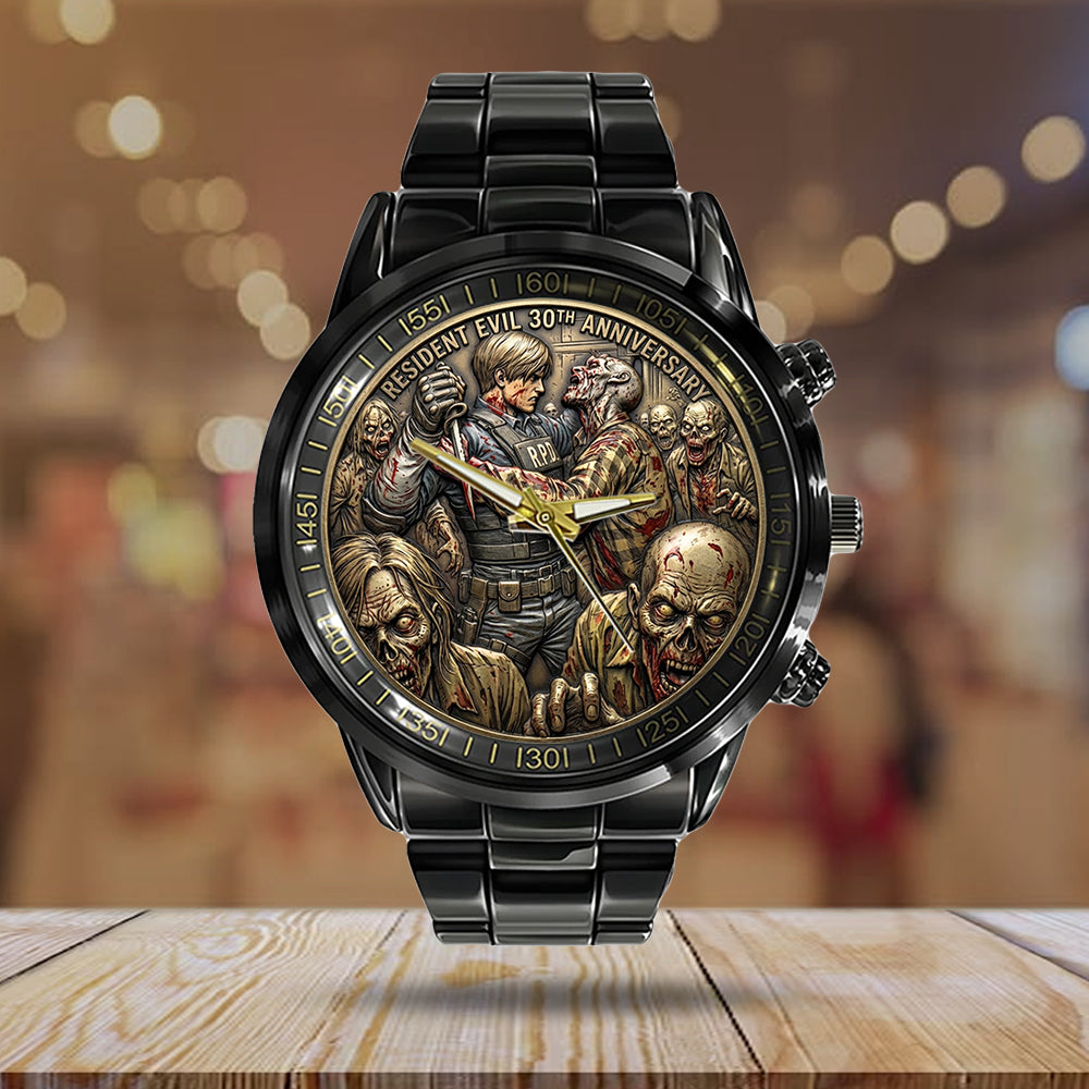 Resident Evil 30th Anniversary Black Stainless Steel Watch – TMTHU4498