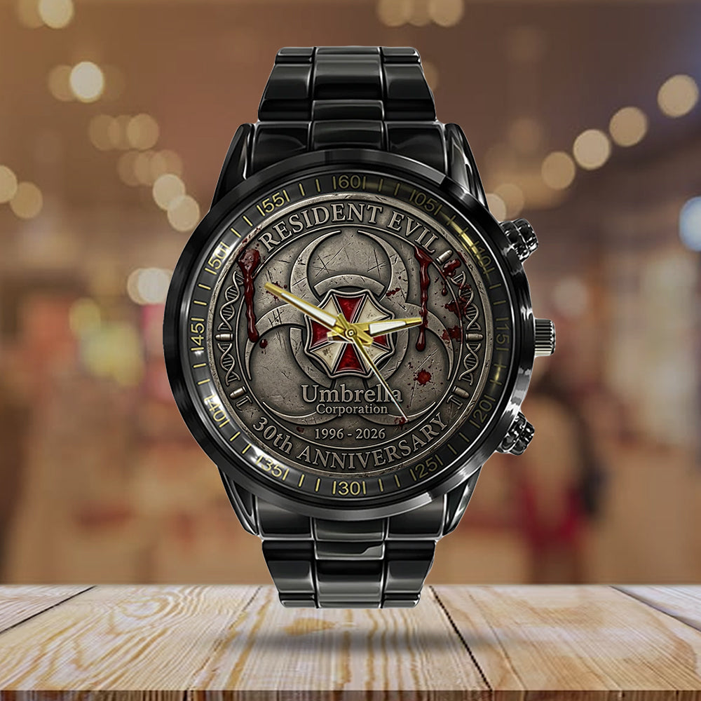 Resident Evil 30th Anniversary Black Stainless Steel Watch – TMTHU4533