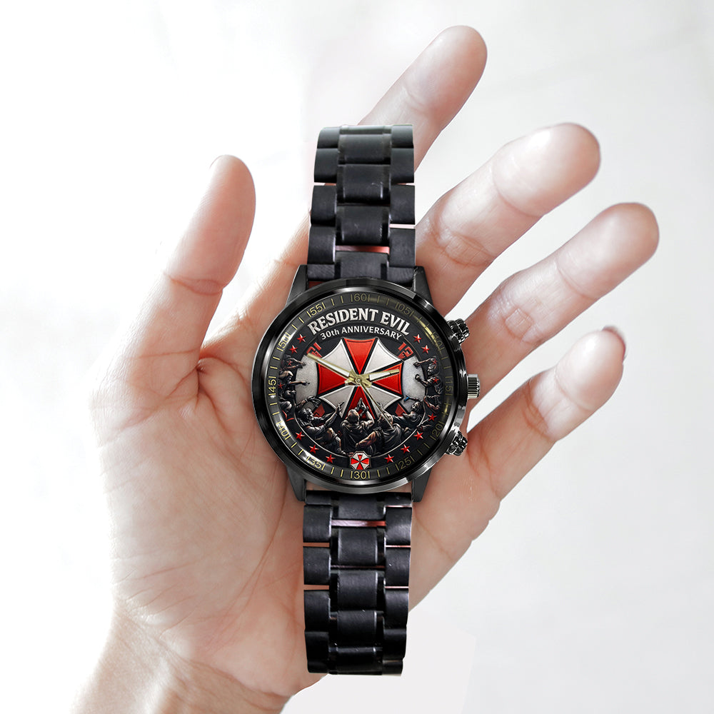 Resident Evil 30th Anniversary Black Stainless Steel Watch – TMTHU4747