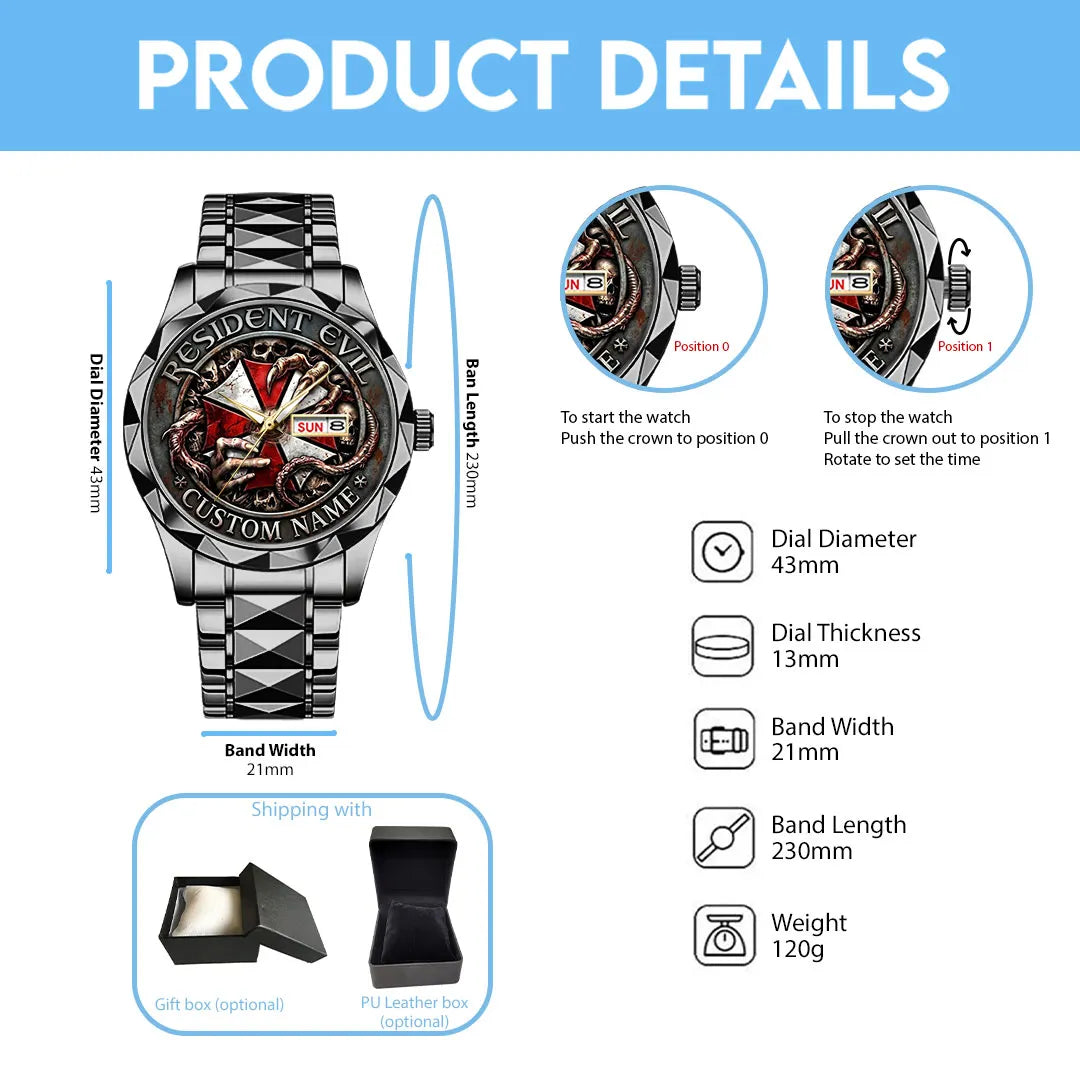 Personalized Resident Evil Alloy Luxury Quartz Watch – TANTN21688