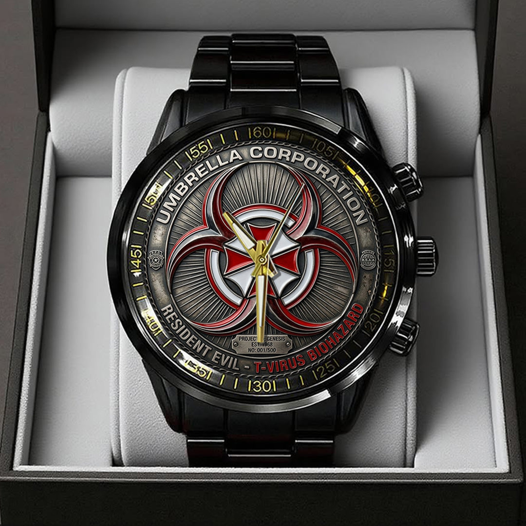 Resident Evil Black Stainless Steel Watch – TMTHU4450