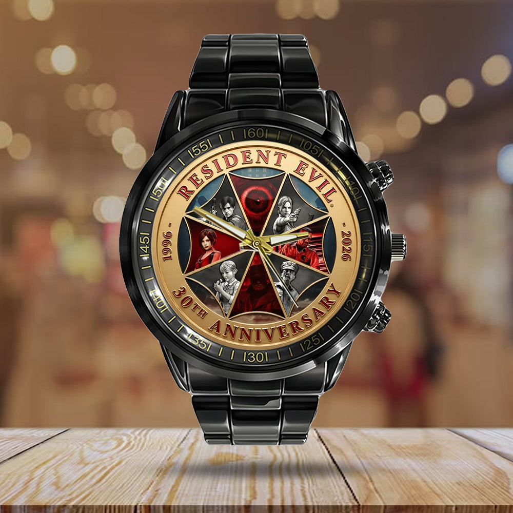 Resident Evil 30th Anniversary Black Stainless Steel Watch – TMTHU4264