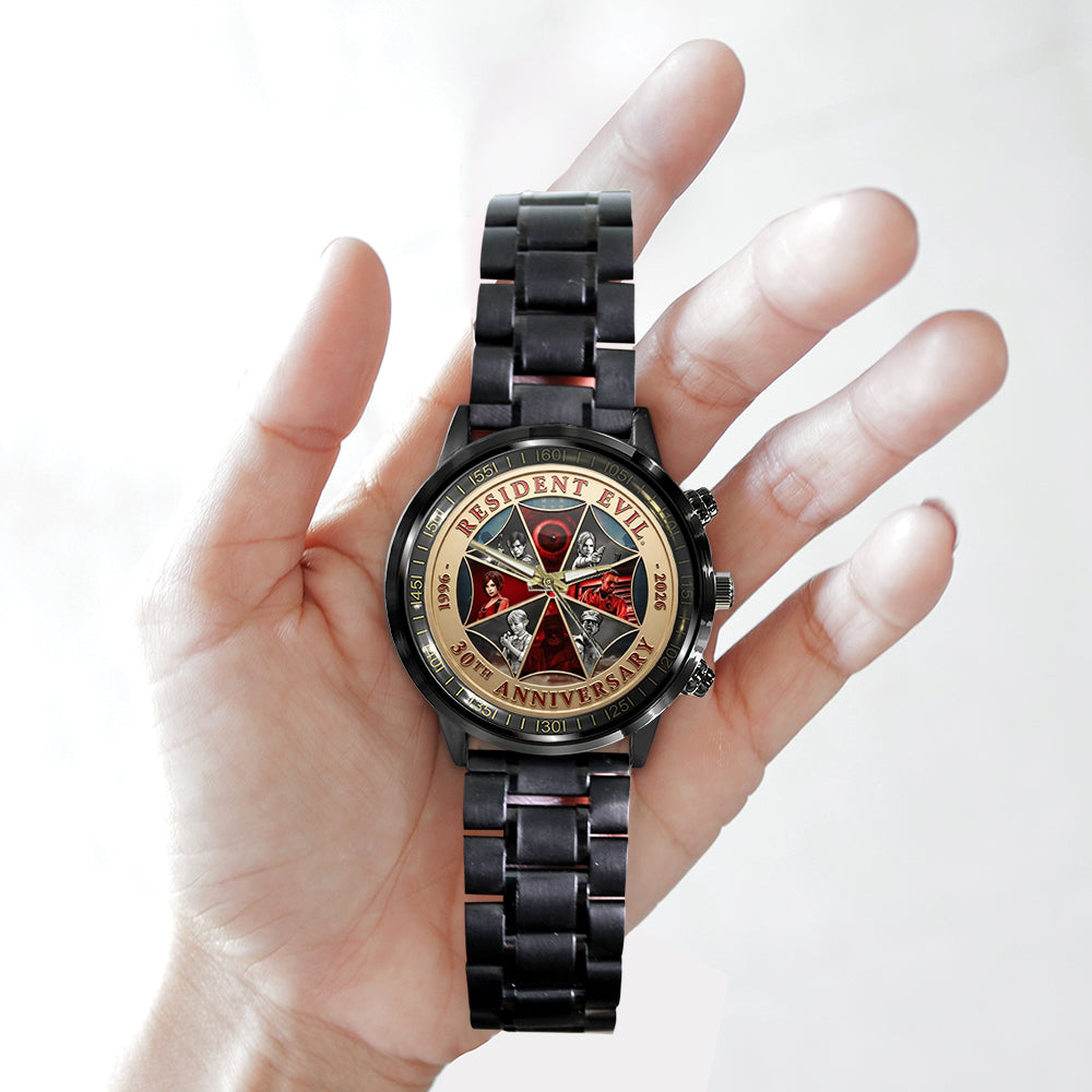 Resident Evil 30th Anniversary Black Stainless Steel Watch – TMTHU4264