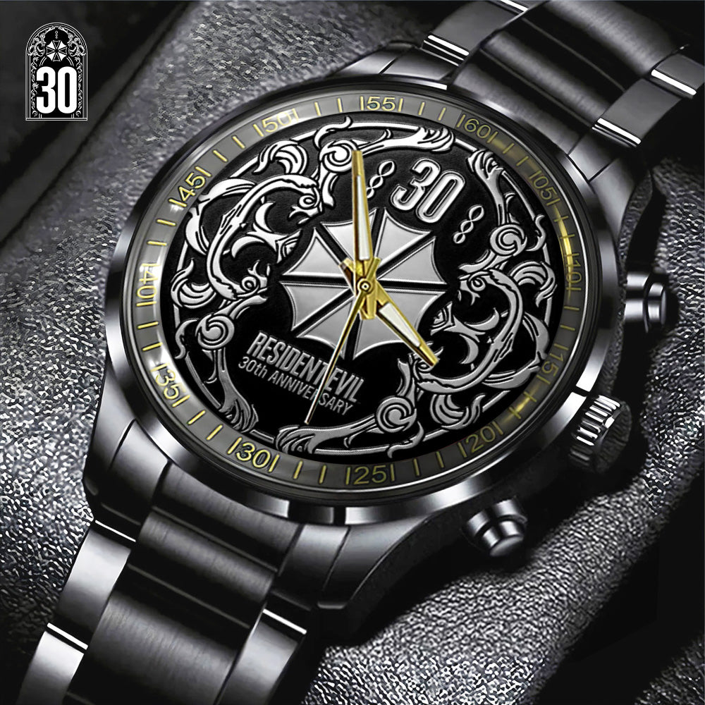 Resident Evil 30th Anniversary Black Stainless Steel Watch – GNE5500