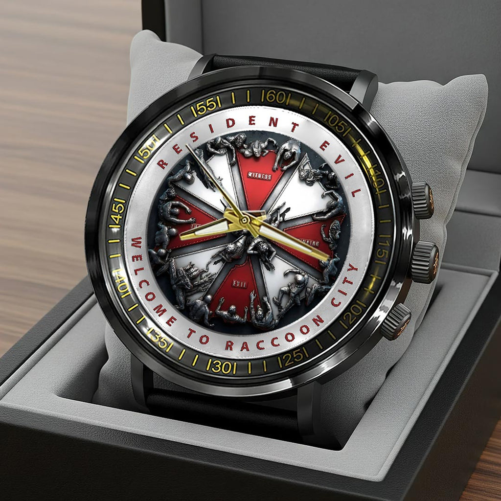 Resident Evil Requiem Black Stainless Steel Watch – HOATT16552