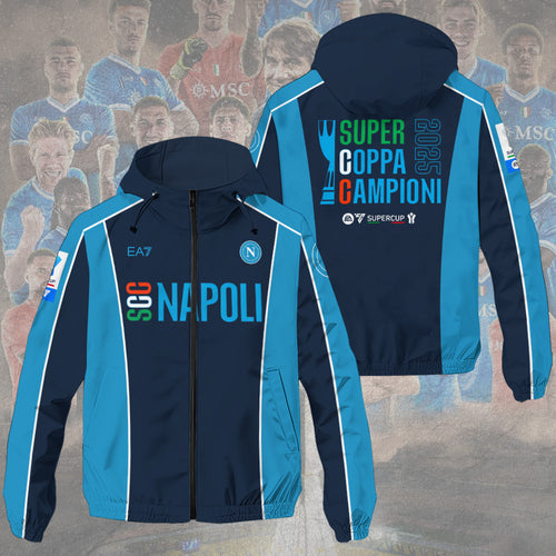 S.S.C. Napoli 2025 Italian Super Cup Champions 3D Windbreaker Jacket – HOATT15312