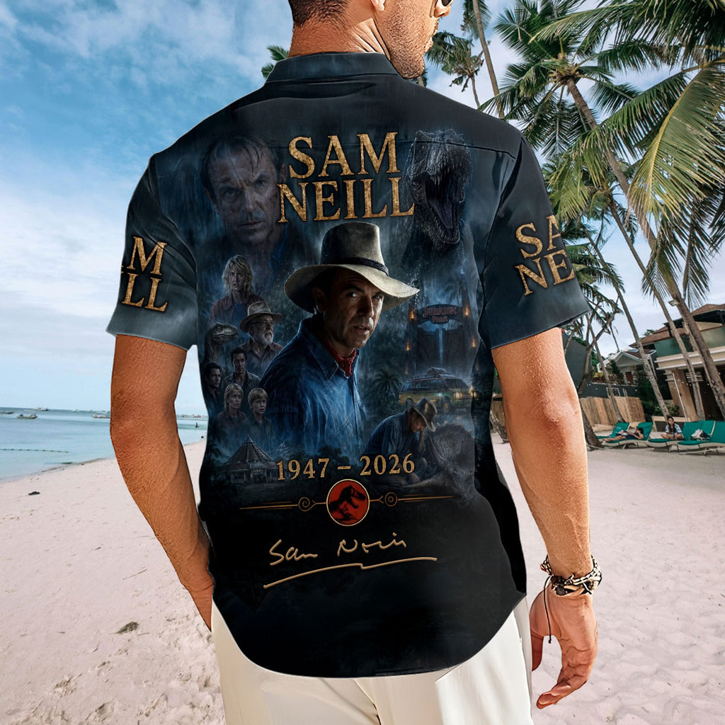 Sam Neill Short Sleeve Button-Down Shirt – TMTHU7677