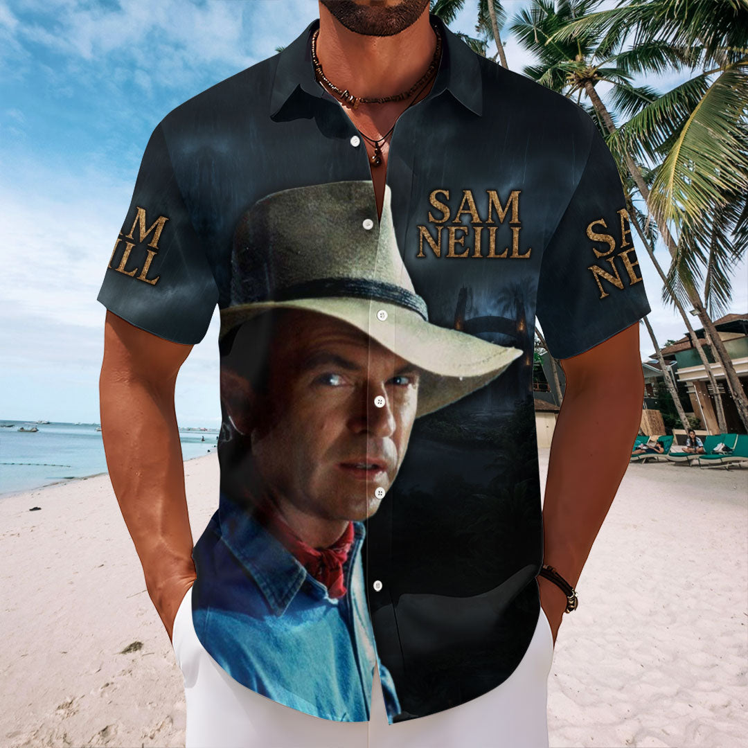 Sam Neill Short Sleeve Button-Down Shirt – TMTHU7677