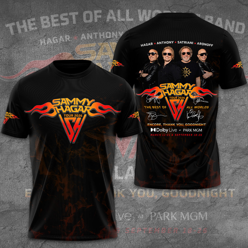 Sammy Hagar: The Best of All Worlds Band 2026 Tour 3D Apparel – GNE7756