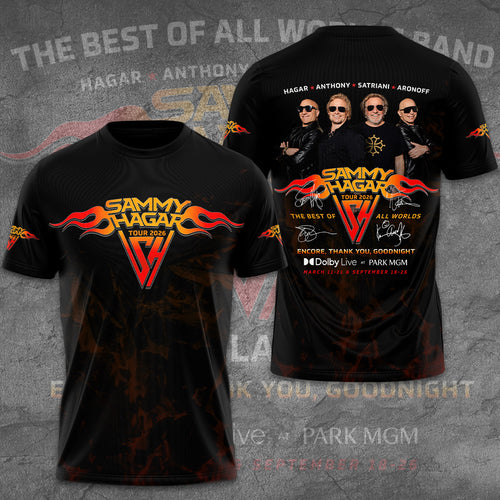 Sammy Hagar: The Best of All Worlds Band 2026 Tour 3D Apparel – GNE7756